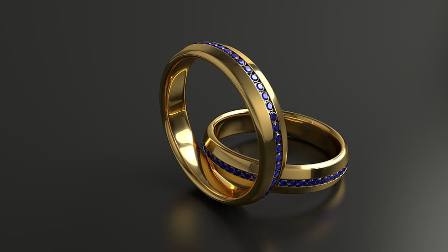 alliance, ring, wedding, gold, 3d, commitment, love, jewelry HD wallpaper