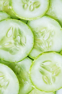 Pile of Cucumber Slices, background, close up, delicious, fresh HD wallpaper