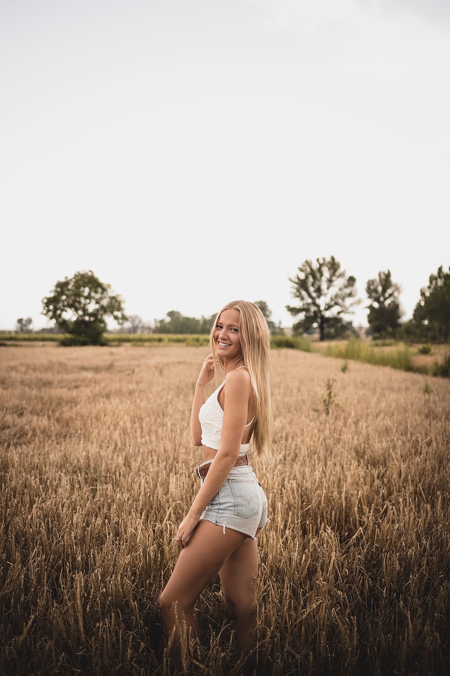 Countryside girl. Девушка на пшеничном поле обои. Женщины носят сено.