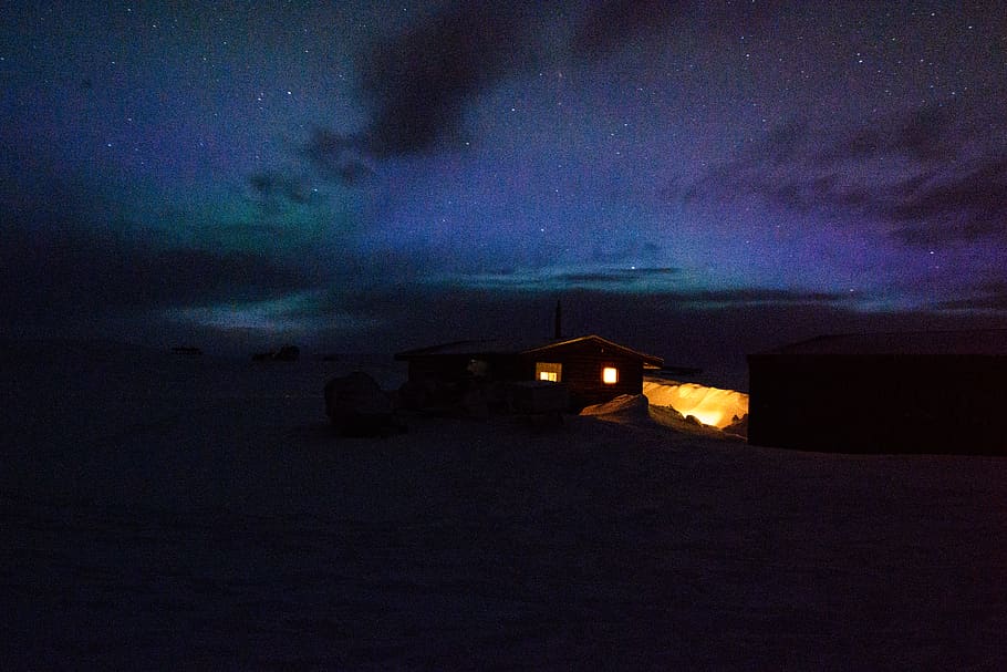norway, aurora, hut, shelf, arctic, arctic fox, finland, sweden HD wallpaper
