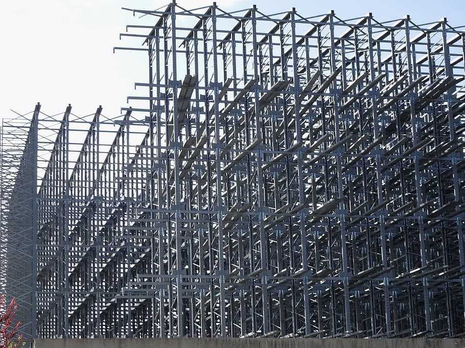 day, architecture, built structure, metal, sky, low angle view HD wallpaper