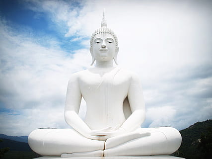 White Concrete Buddha Statue, ancient, architecture, art, body HD wallpaper