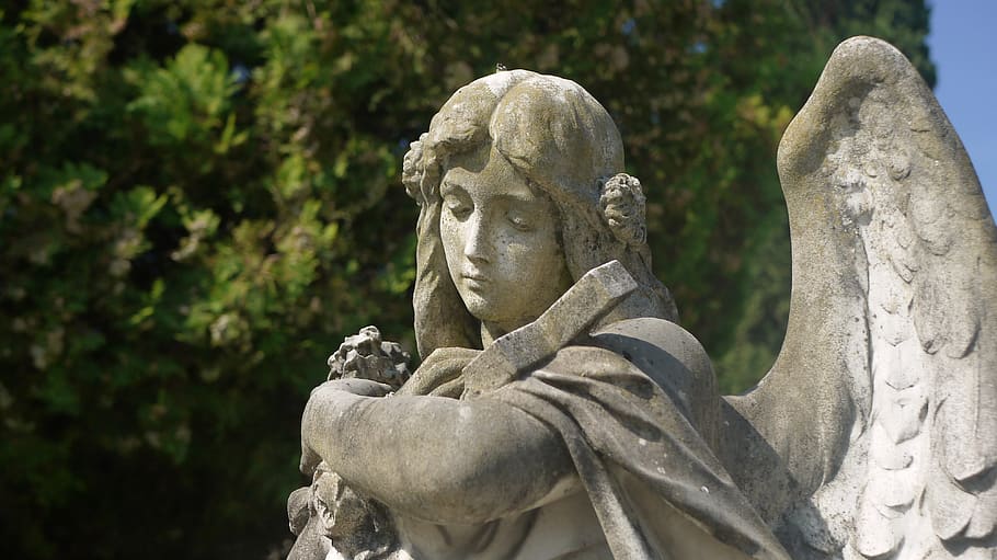 statue, cemetery, angel, sculpture, art and craft, representation HD wallpaper