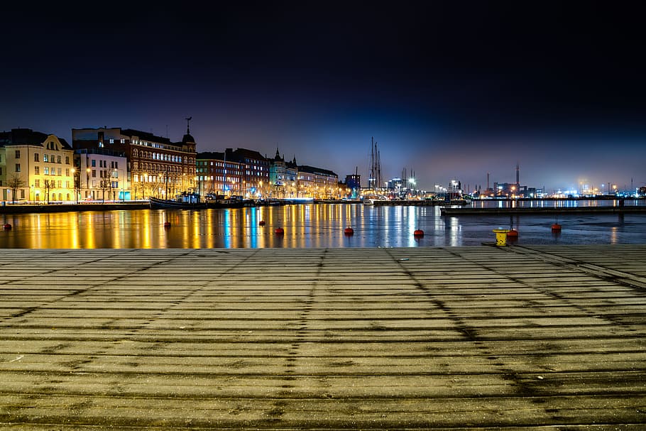 Panoramic Photo of City Buildings during Night Time, architecture, HD wallpaper