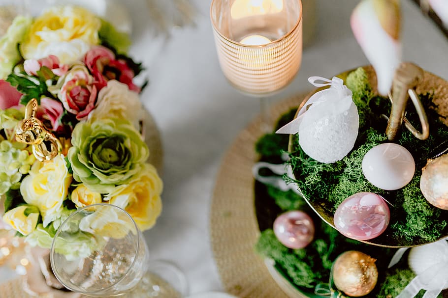 Easter Table Decorations, holidays, colorfull, home decor, spring HD wallpaper