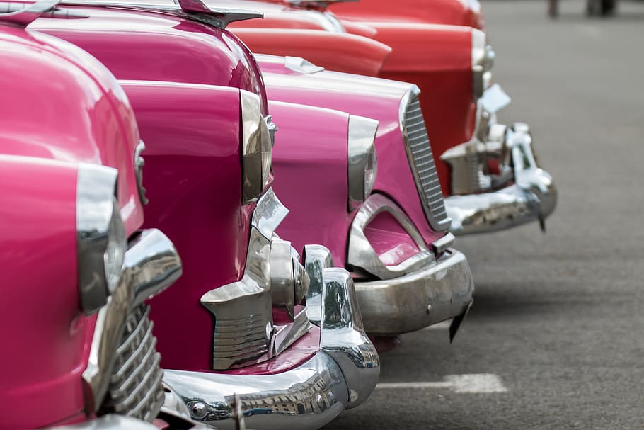 cuba, classic, car, rainbow collection, havana vieja, almendron HD wallpaper