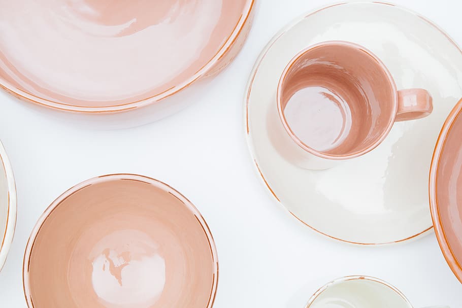 empty mugs, drink, food and drink, refreshment, directly above HD wallpaper