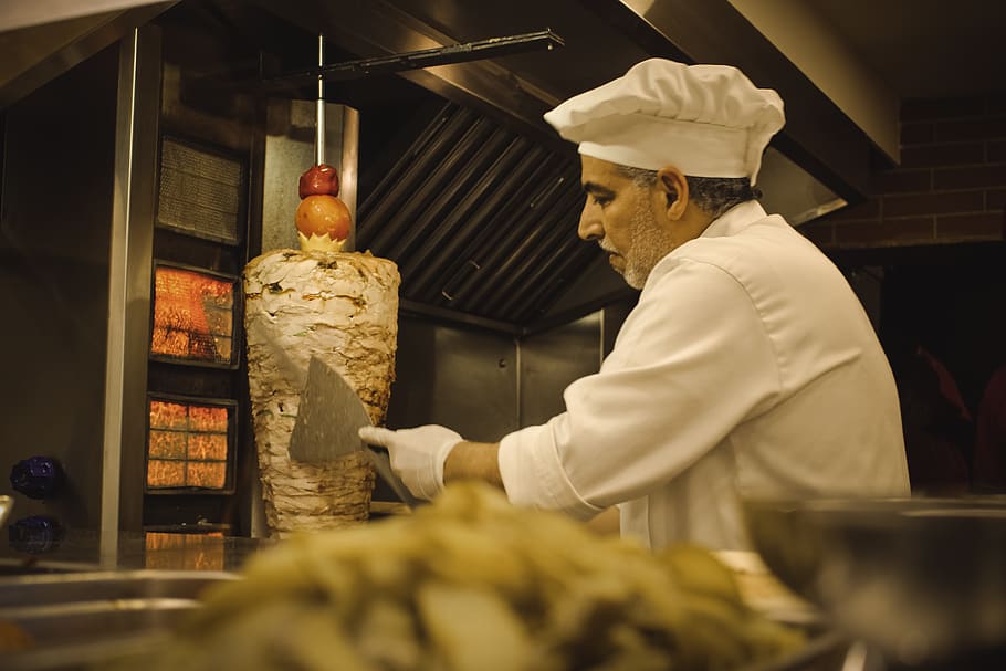 lebanon, beirut, cook, kebab, occupation, indoors, store, business