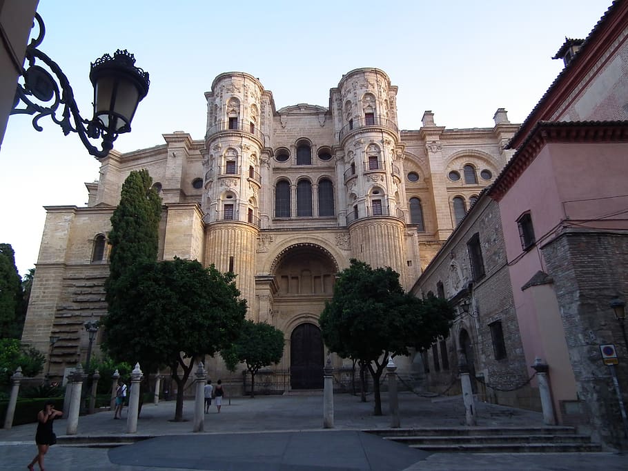 spain, málaga, the cathedral, malaga, andalucia, architecture, HD wallpaper