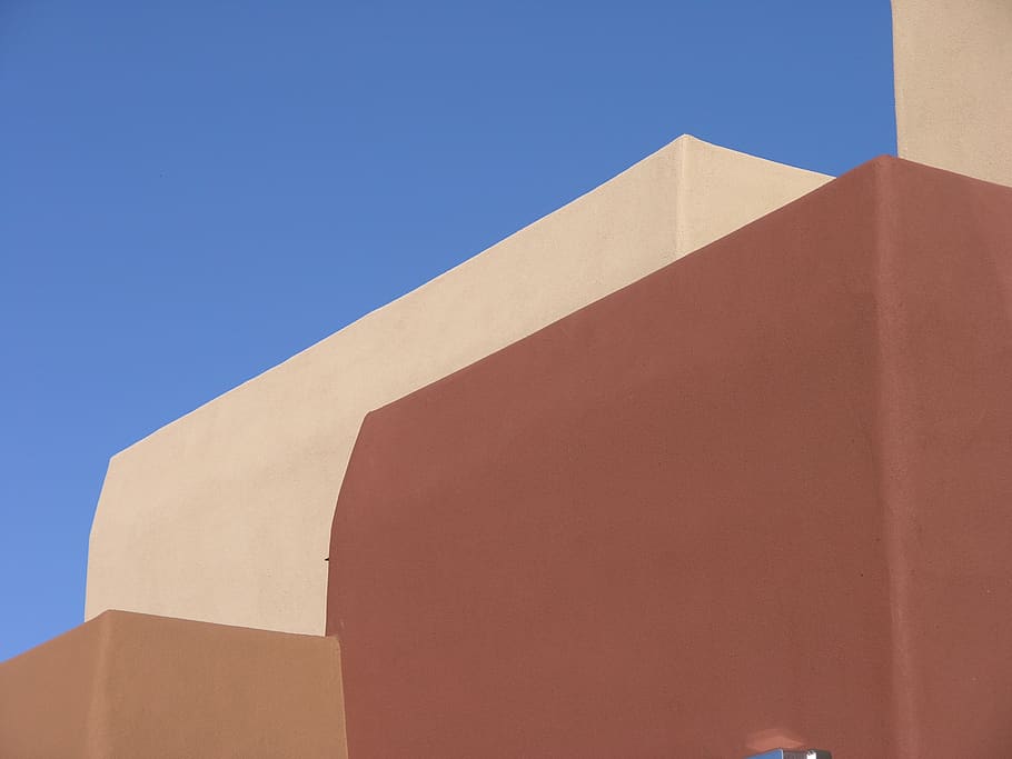 brown buildingstructure, no people, architecture, blue, clear sky HD wallpaper