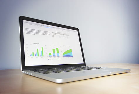 Close-up of Computer Keyboard, analytics, charts, connection HD wallpaper
