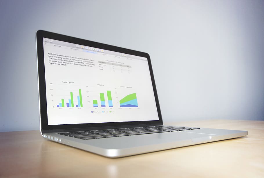 Close-up of Computer Keyboard, analytics, charts, connection HD wallpaper