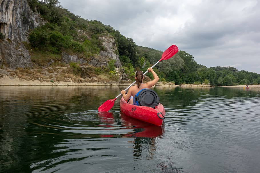canoe, oar, water, river, gard, france, nature, sport, paddle HD wallpaper