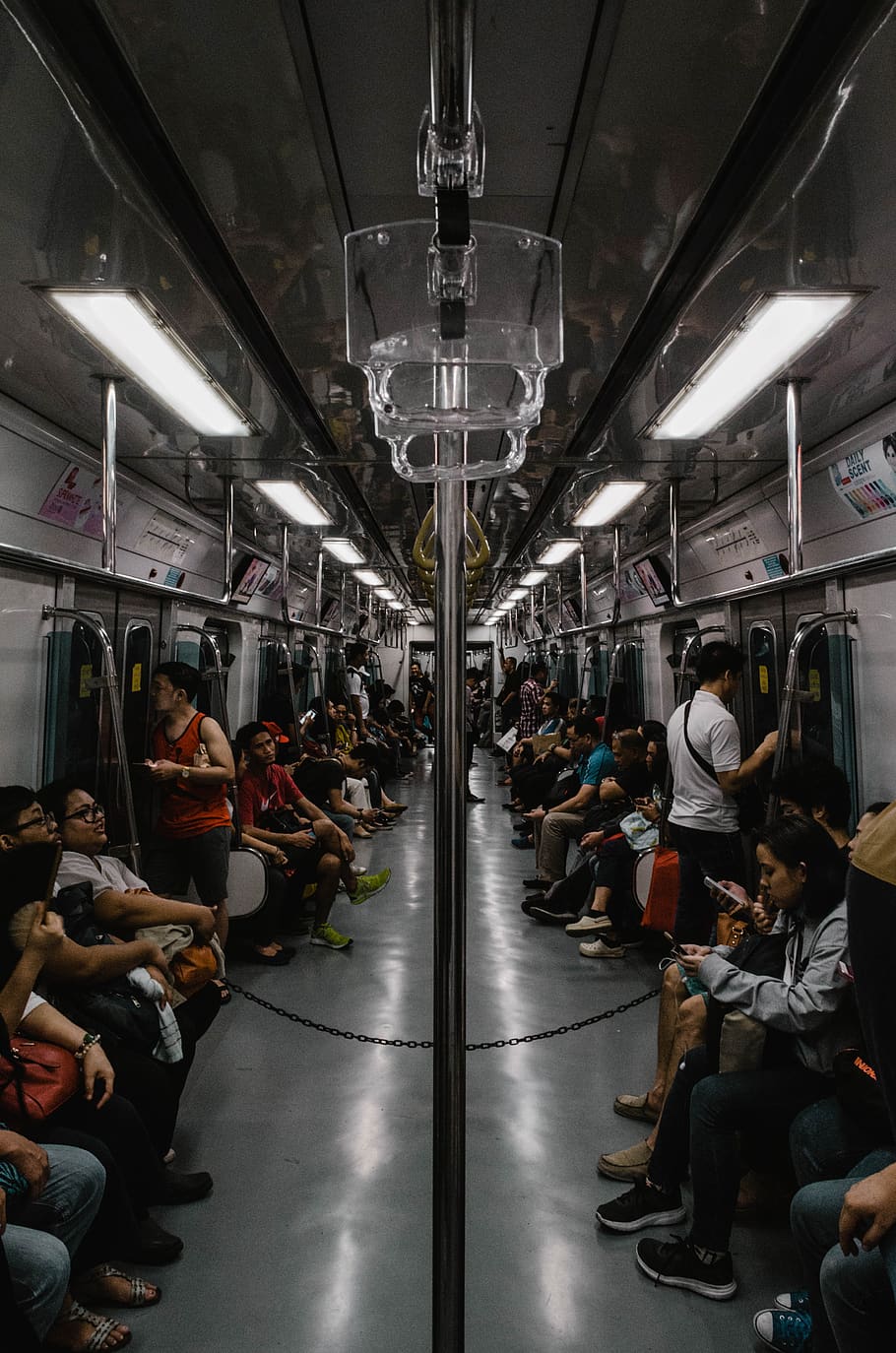 people sitting inside train, group of people, public transportation HD wallpaper