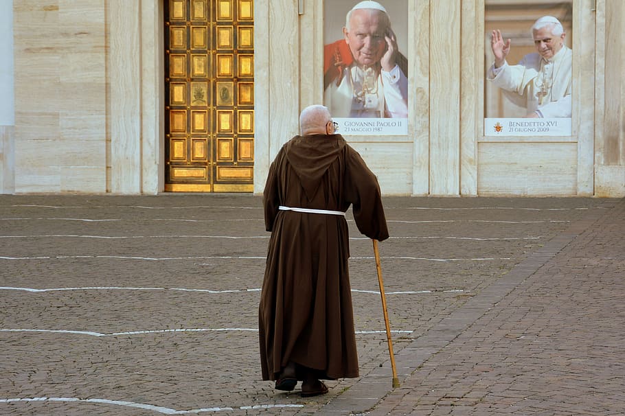 friar, pope, old, stick, nostalgia, ambition, solitude, church HD wallpaper