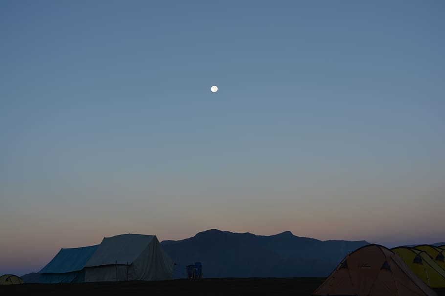 mountent, camping, moon, sky, beauty in nature, architecture HD wallpaper