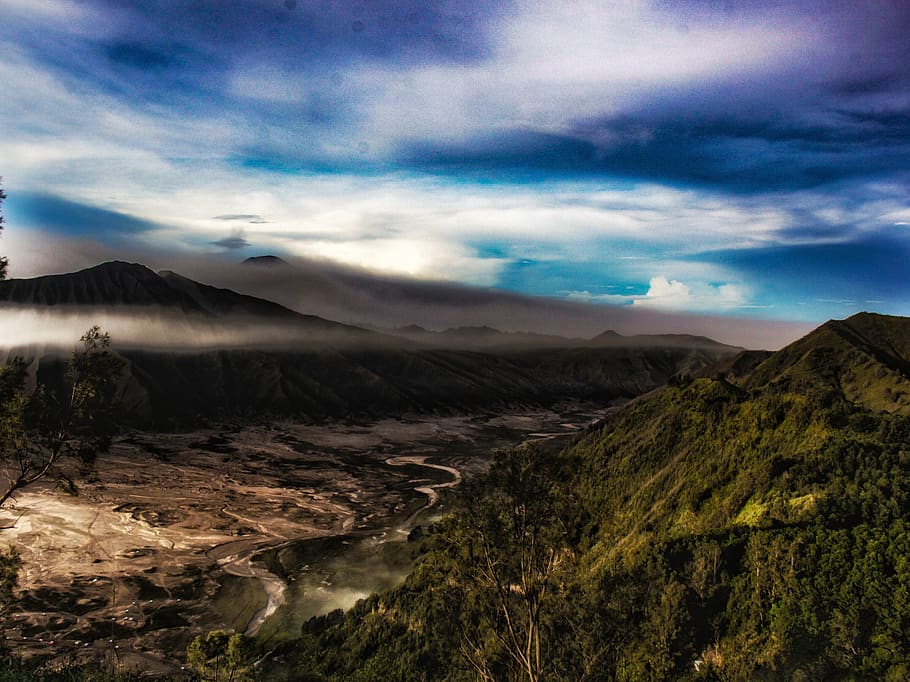 indonesia, mount bromo, cloud - sky, scenics - nature, mountain HD wallpaper