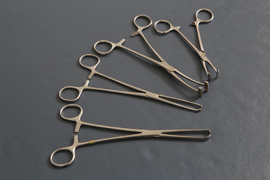 surgery, instruments, clamp, steel, studio shot, indoors, no people HD wallpaper