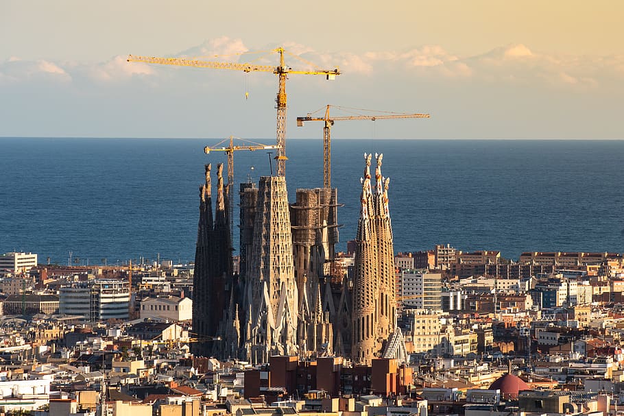 barcelona, sagrada familia, spain, places of interest, architecture, HD wallpaper