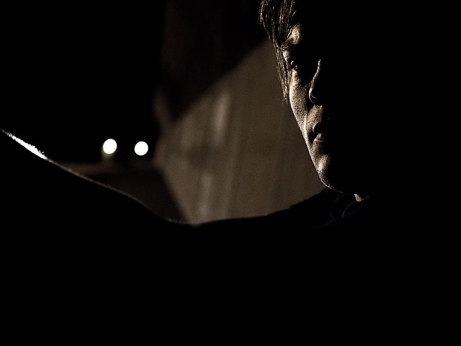 people, man, guy, dark, close-up, one person, night, real people HD wallpaper