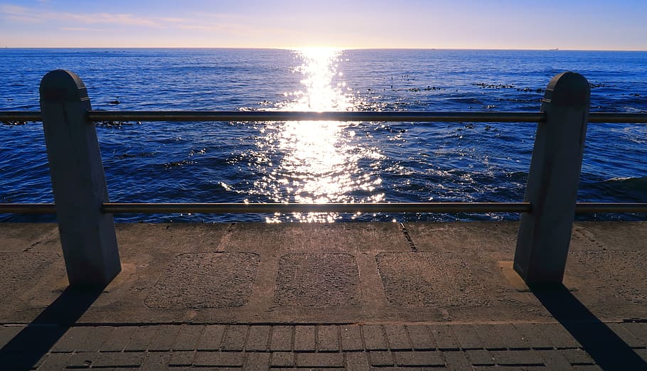 south africa, cape town, sea point, water, sky, horizon over water