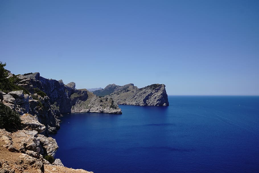sea, cove, reef, water, scenics - nature, blue, tranquil scene HD wallpaper