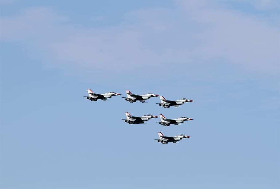 air force thunderbirds, chicago air show, fighter jets, military, HD wallpaper
