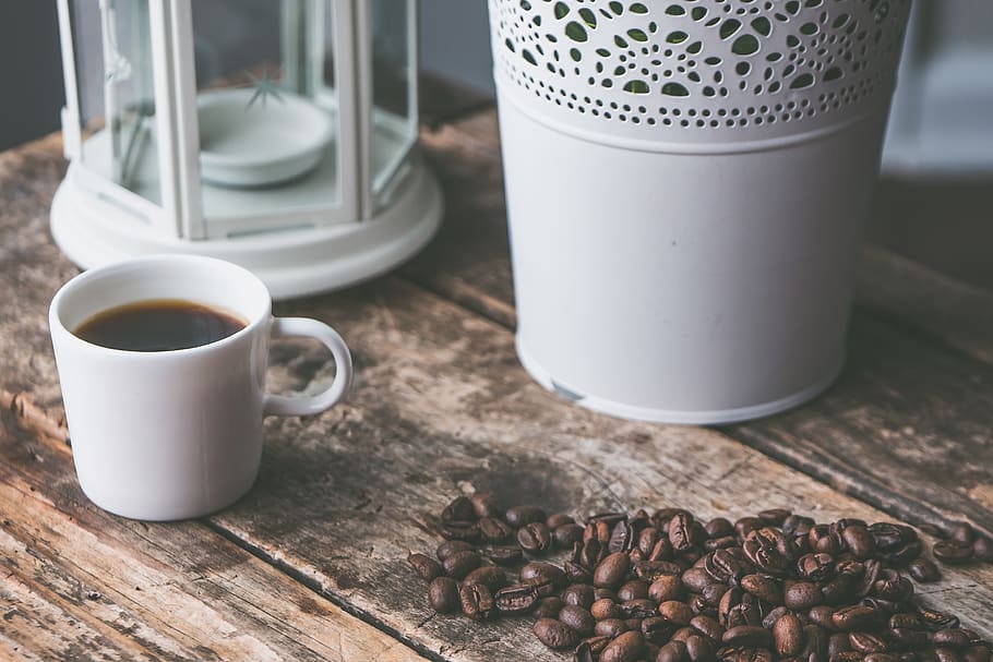 white ceramic teacup with coffee, coffee cup, milk, drink, beverage HD wallpaper