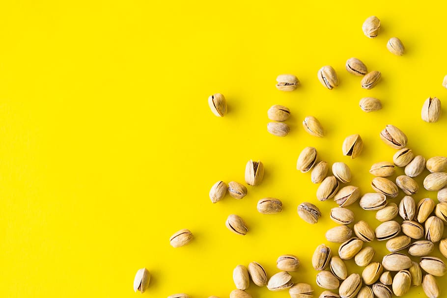 Pistachios, flat design, food, foodie, hungry, pastel colors, HD wallpaper