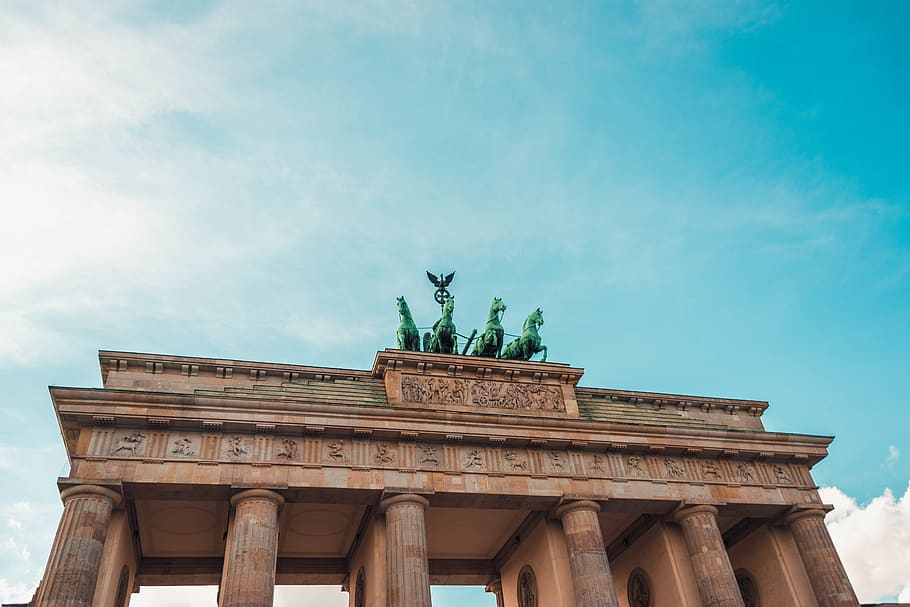 Brandenburg Gate, Germany, sky, architecture, sculpture, travel destinations HD wallpaper