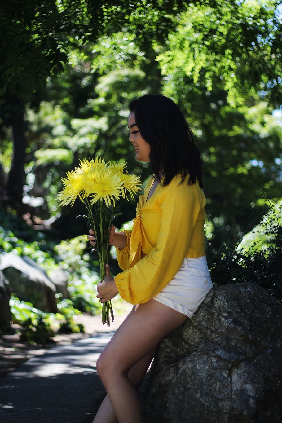 plant, flowering plant, yellow, real people, one person, leisure activity HD wallpaper