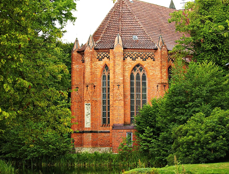 Built Structure With Trees in Foreground, architecture, bricks HD wallpaper