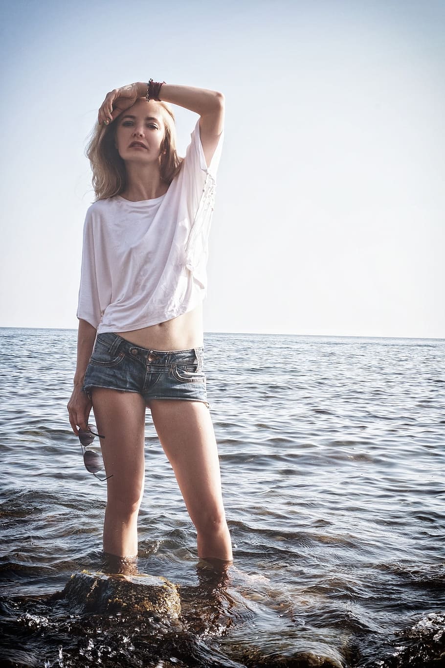 ocean, water, river, flow, nature, lady, woman, human, activity HD wallpaper