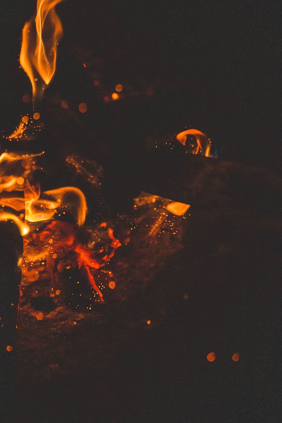 night, burning, fire, fire - natural phenomenon, flame, motion HD wallpaper
