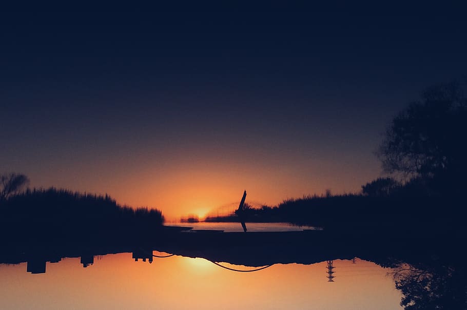 taiwan, dahan bridge, light, river, sun, orange, yellow, sunset HD wallpaper
