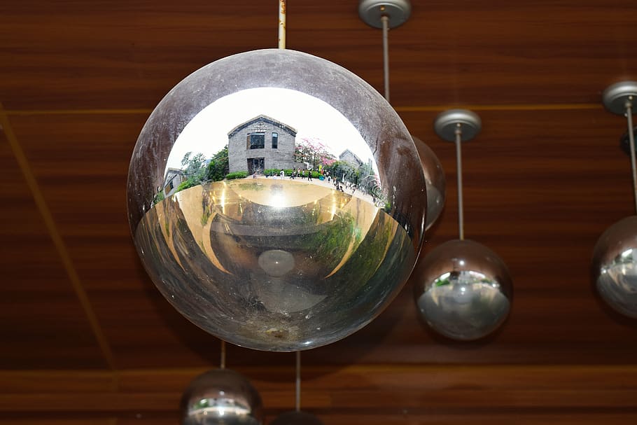 ornament, reflection, baubble, ball, shiny, indoors, glass HD wallpaper