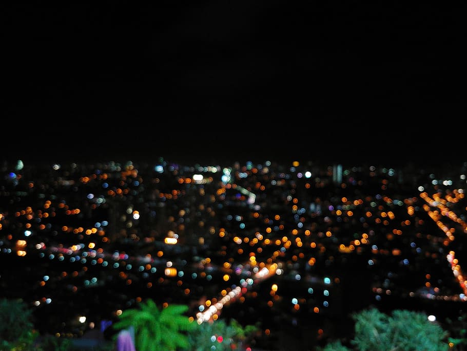 philippines, makati, bdo, night, illuminated, city, architecture HD wallpaper