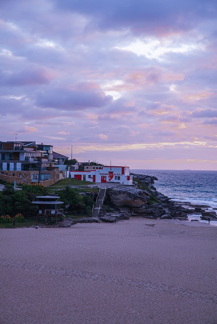 Photo of Buildings Near Ocean, architecture, beach, clouds, cloudy HD wallpaper