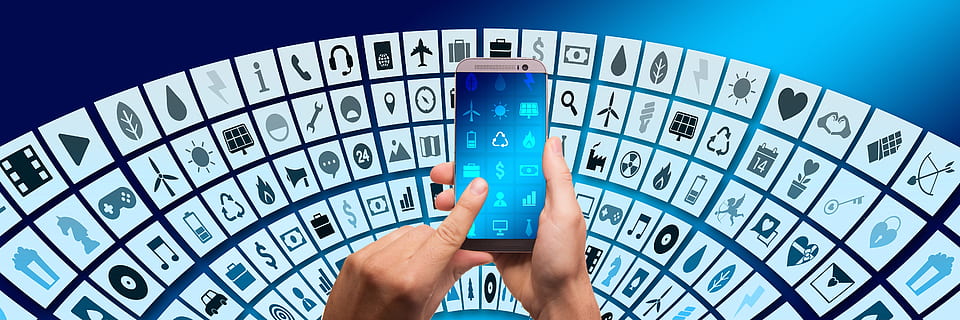 digitization, networking, social media, icon, website, presentation HD wallpaper