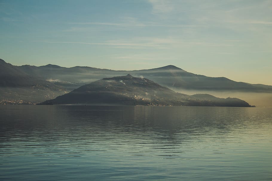 mountain, scenics - nature, beauty in nature, water, waterfront HD wallpaper
