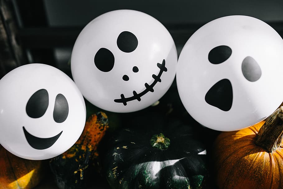 Pumpkins & Halloween, vegetables, autumn, fall, funny, ghosts HD wallpaper