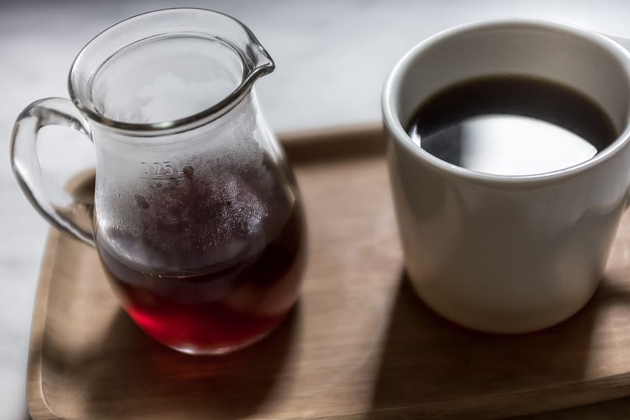 Freshly brewed coffee, aroma, background, beans, beverage, black HD wallpaper