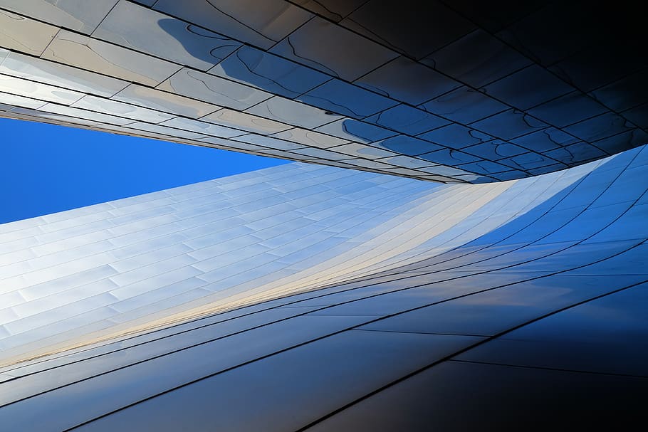 glass surface wallpaper, sky, low angle view, architecture, city HD wallpaper