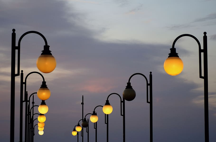 lanterns, light, evening, dark, sky, background, lighting equipment HD wallpaper