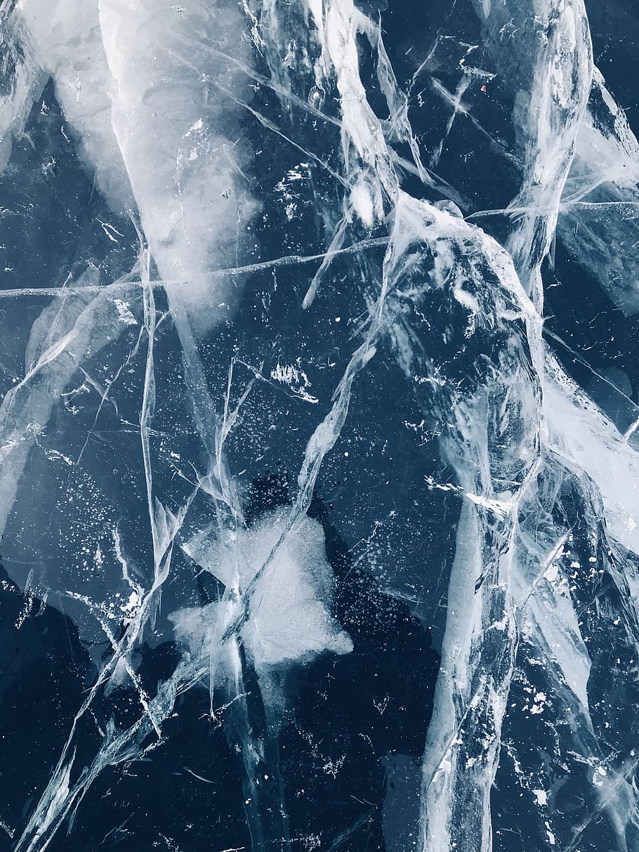 cracked on ice surface, close-up, frozen, no people, cold temperature HD wallpaper