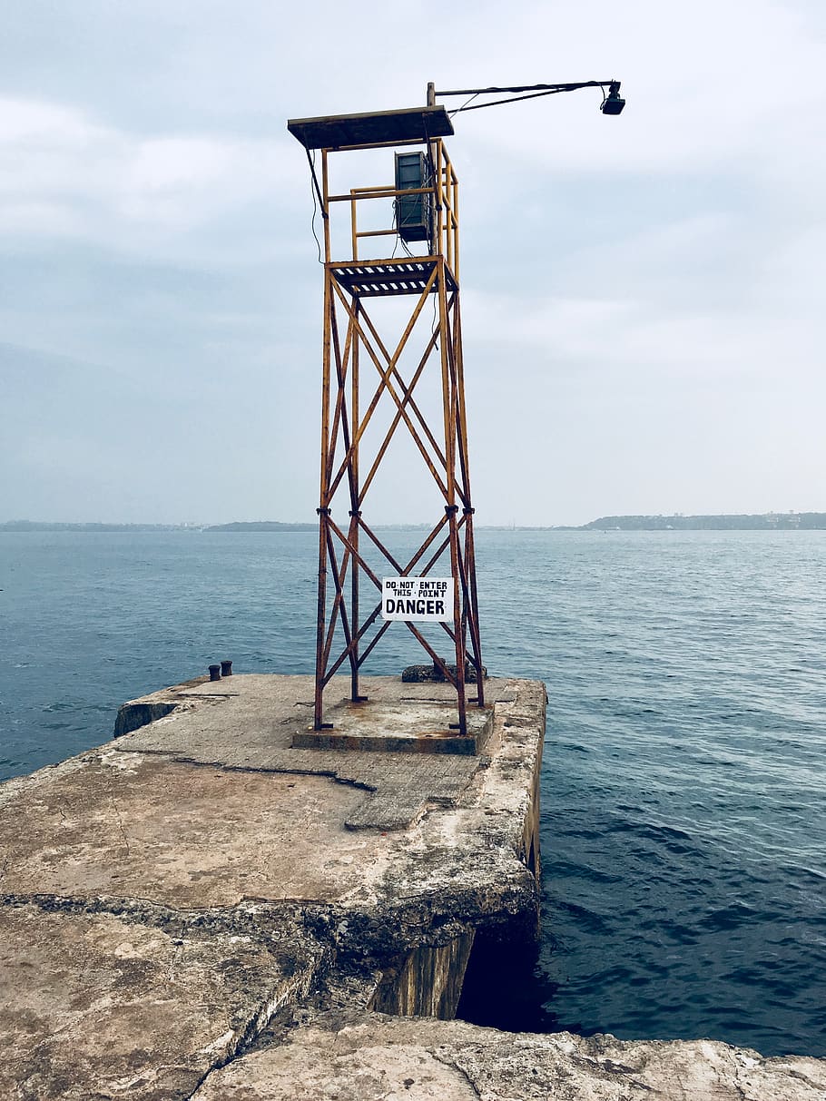 Watch Tower With Lamp Near Body of Water, beach, daylight, dock HD wallpaper
