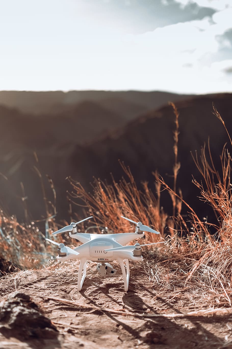 White Drone , camera, dji, gadget, Montana, mountain, phantom HD wallpaper