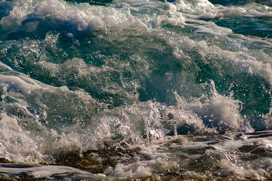 wave, splash, wind, spray, foam, nature, splashing, sea, coast HD wallpaper
