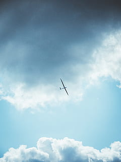 glider, aircraft, sky, clouds, flying, glider pilot, gliding HD wallpaper