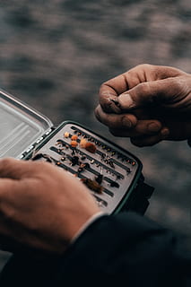 person holding tool bit case, human, finger, computer, keyboard HD wallpaper
